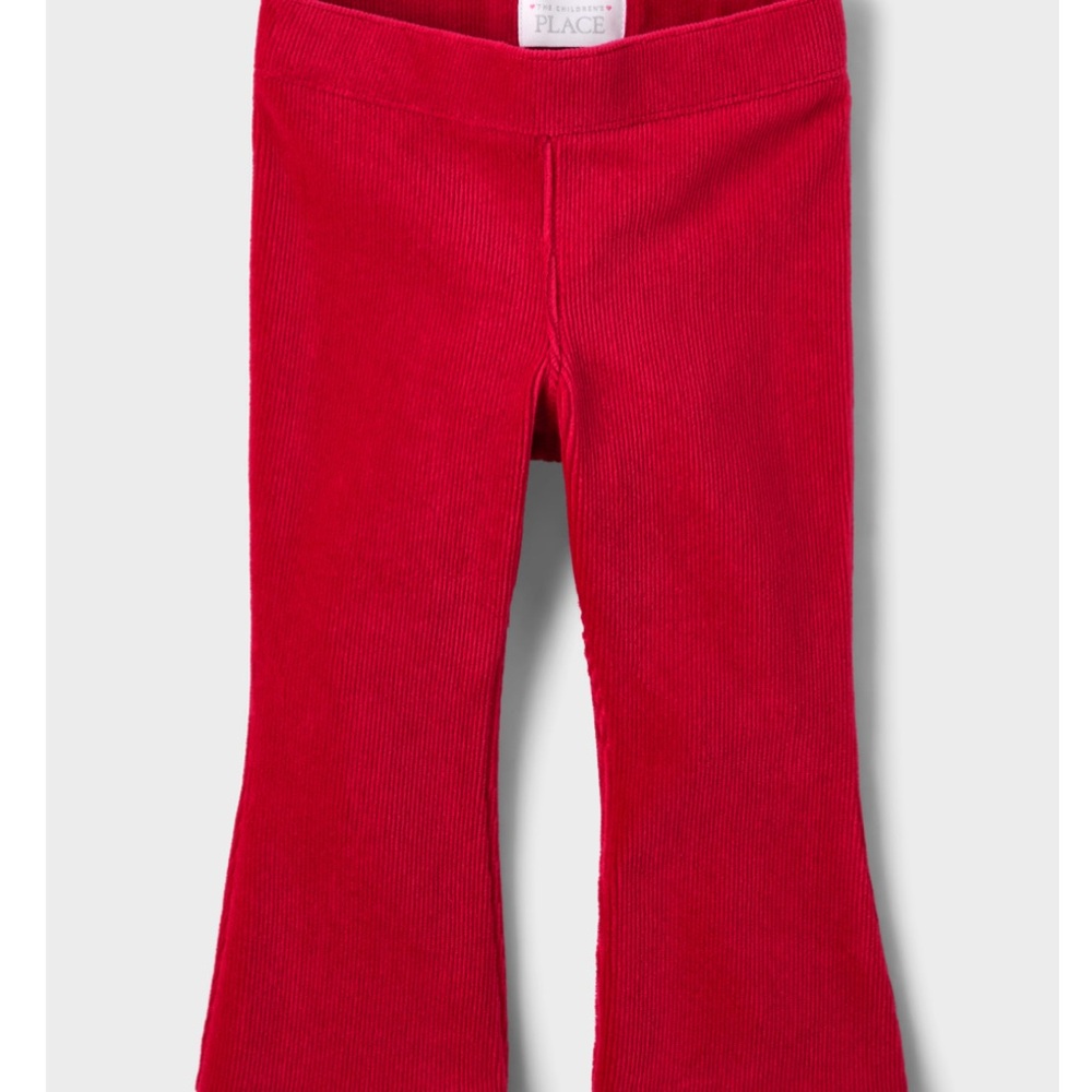 Baby Girls Stretch Faux Corduroy Flare Pants - Rust/Spice Orange, 9-12mo